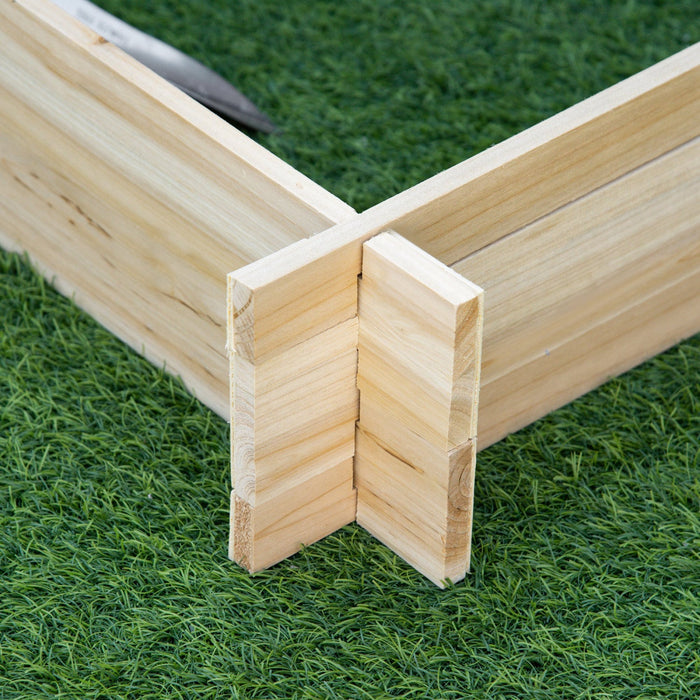 Outsunny 39'' X 39'' Screwless Raised Garden Bed, Wooden Planter Box, Easy Diy Herb Garden For Veget
