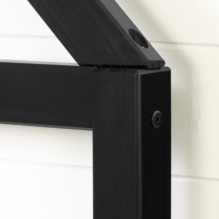 Sweedi Twin Bed With House Frame Headboard - Matte Black 