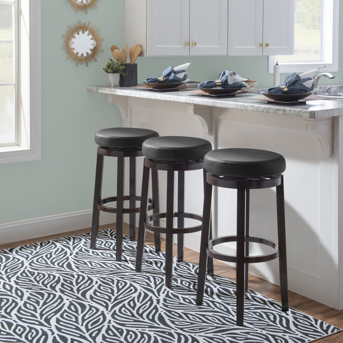 Maya Faux Leather Barstool - Black