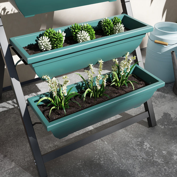 Outsunny 5-tier Raised Garden Bed With 5 Planter Box, Outdoor Plant Stand Grow Containers With Leaki