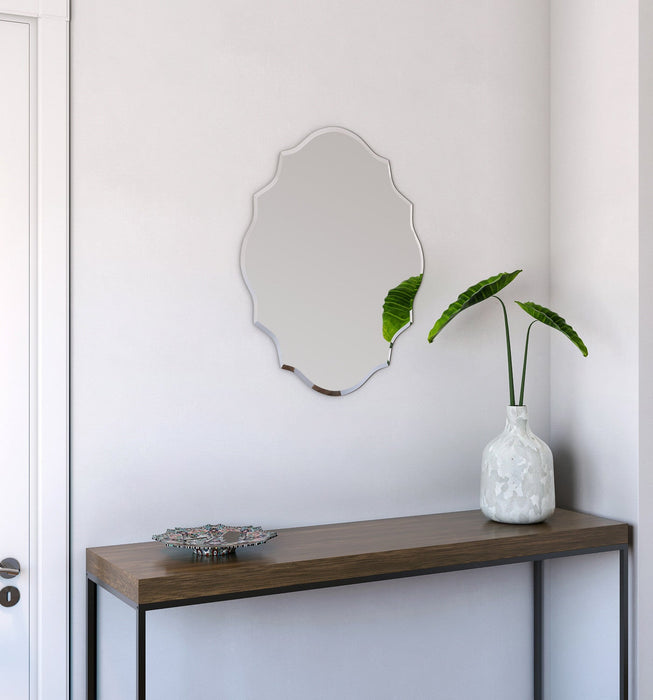 Chisel 22 Inch Frameless Ornate Mirror In Chrome 