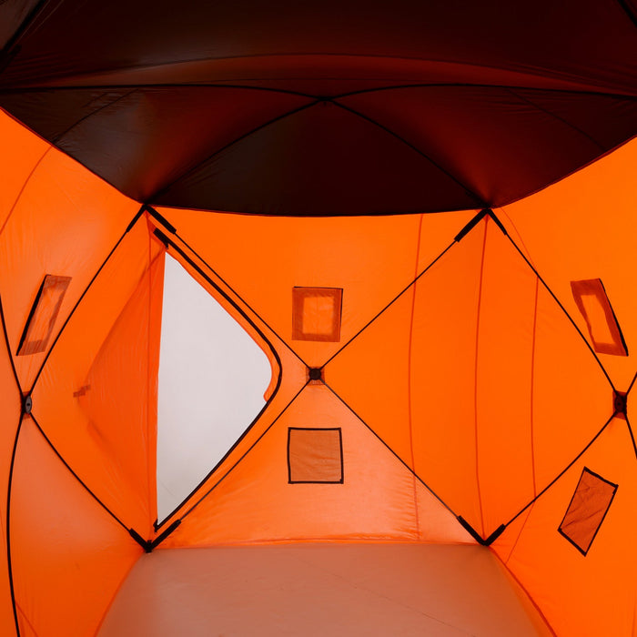 Outsunny 8-person Pop-up Ice Fishing Shelter, Portable Ice Fishing Tent With Ventilation Windows And