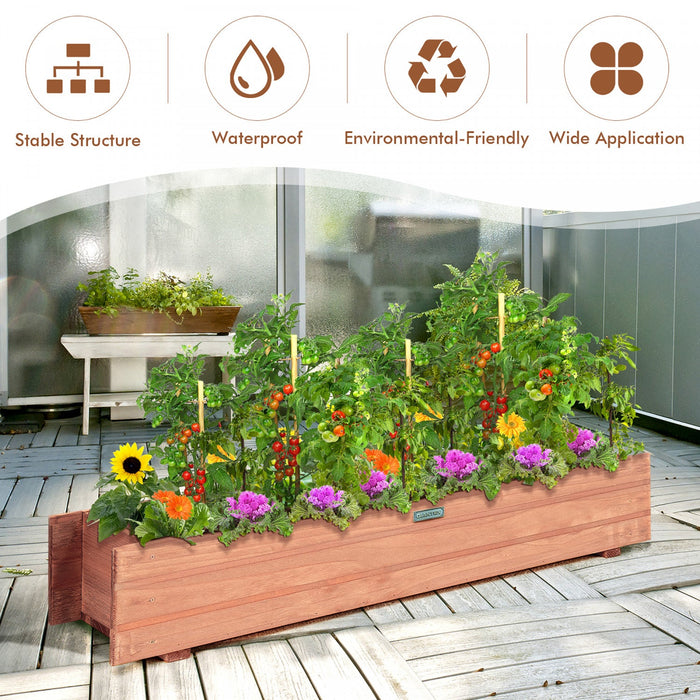 Costway 36 Inch Wooden Flower Planter Box Garden Yard Decorative Window Box Rectangular
