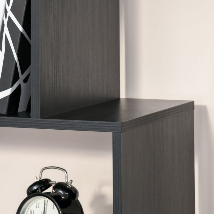 HOMCOM 6 Tier Bookshelf Storage Display Unit Organizer Room Divider Wood Black