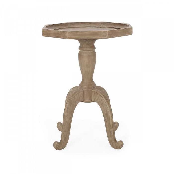 Roberta Traditional Side Table With Spider-leg Base, Driftwood 