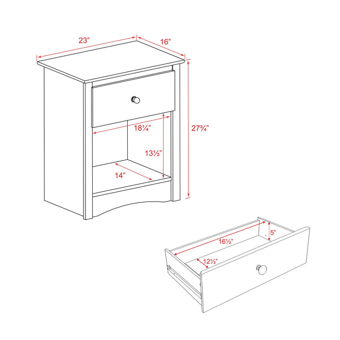 Fremont 1-Drawer Tall Nightstand - Espresso