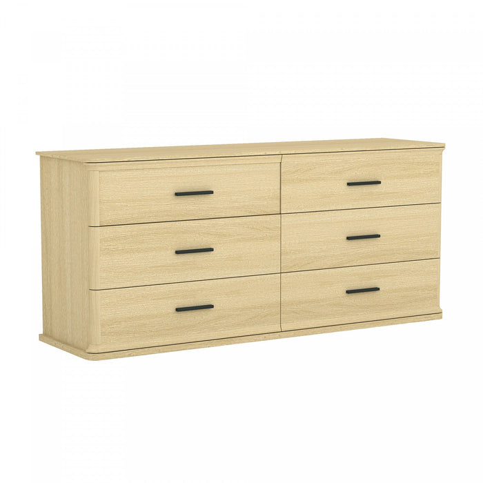 Clifford Traditional Dresser in Natural Oak (6-Drawer) 