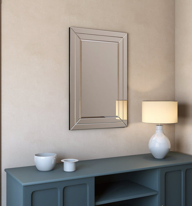 Clamp 24 Inch All-Glass Rectangular Mirror In Chrome 