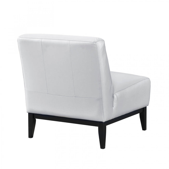 Murdock Accent Chair Silver Leather 
