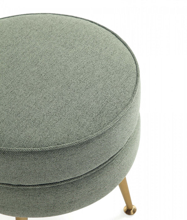 Bailey Mid-Century Modern Upholstered Accent Ottoman in Sage Green 