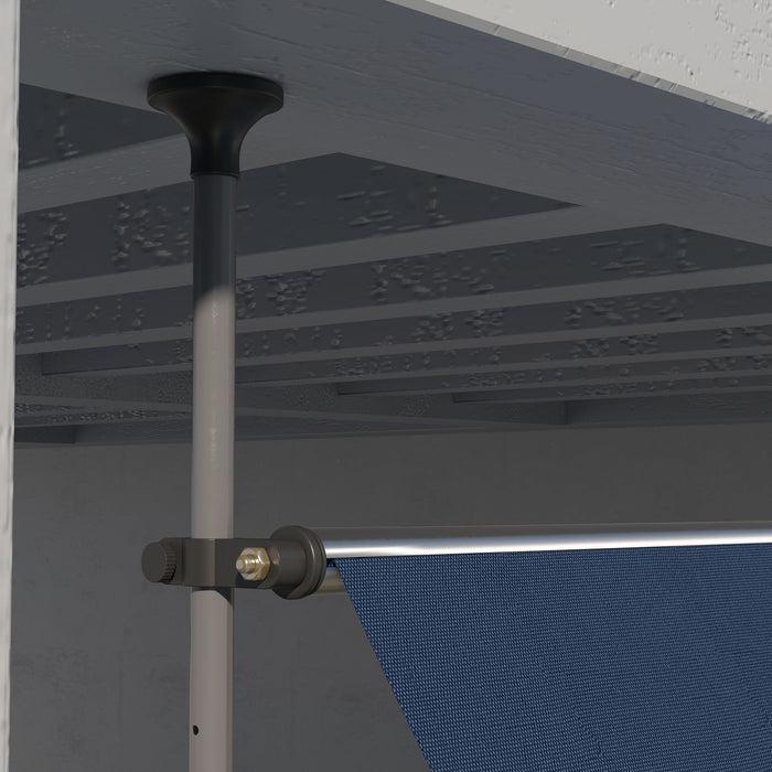Outsunny 11.5' X 4' Manual Retractable Awning, Non-screw Freestanding Patio Sun Shade Shelter With S