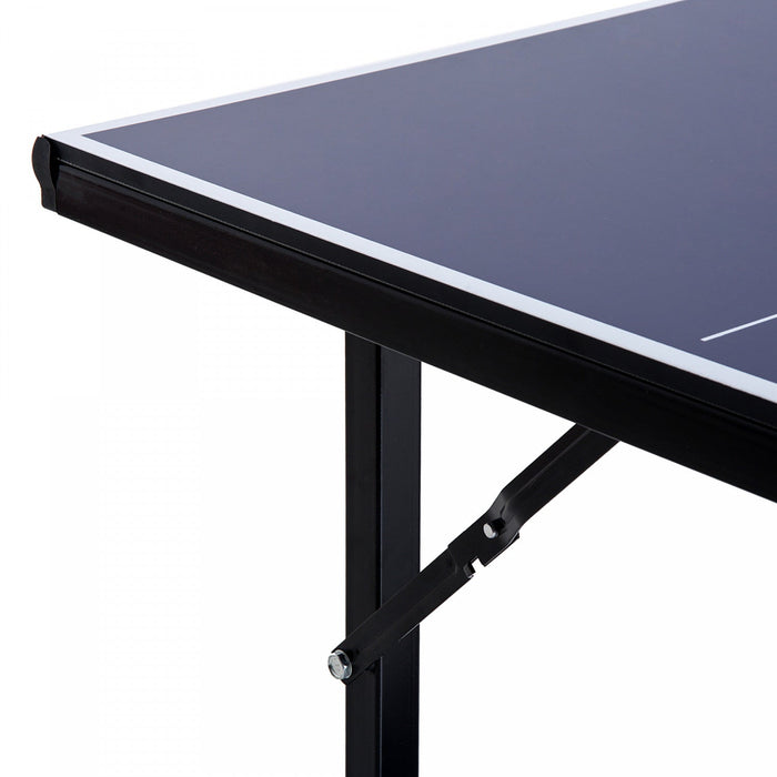 Soozier 6x3ft Compact Midsize Table Tennis Table Multi-use Family Ping-pong Table Free Standing Fold