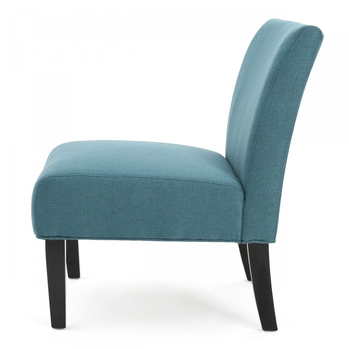 Oliver Linen-look Fabric Accent Chair With Rubberwood Legs - Teal 