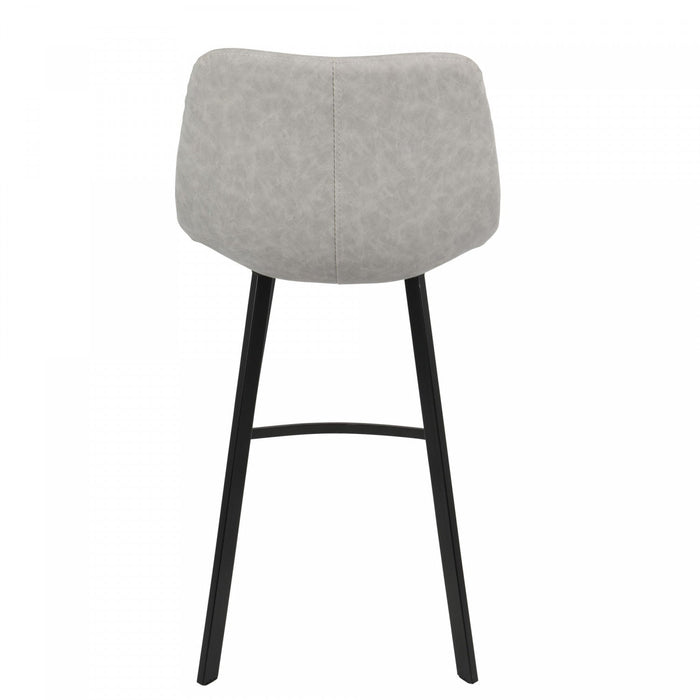 LumiSource Outlaw Grey Faux Leather Industrial Counter-Height Stool - Set of 2
