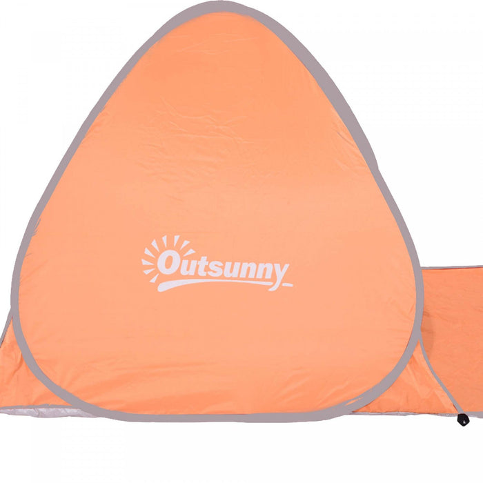 Outsunny Pop Up Beach Tent Portable Sun Shelter Uv Protection Outdoor Patio With Carry Case & Stakes