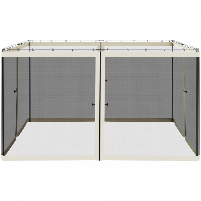 Outsunny Replacement Mosquito Netting For Gazebo 12' X 12' Black Screen Walls For Canopy With Zipper
