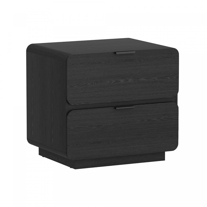 Chrystie Contemporary Modern 26\" Nightstand in Black (2-Drawer) 