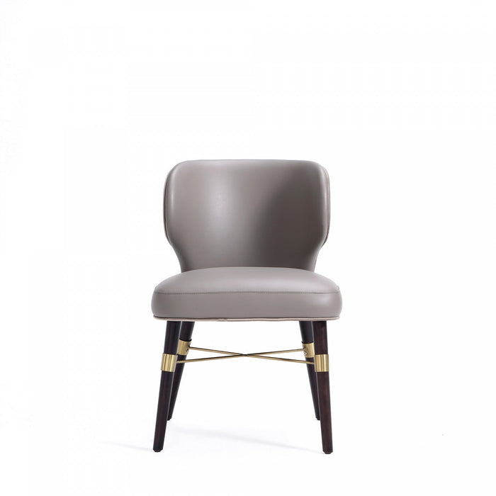 Strine Modern Wood Upholstered Dining Chair in Dark Taupe - Set of 2 
