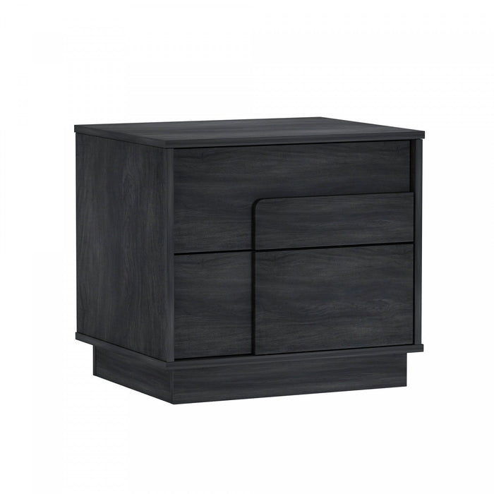Horizon Modern 22\" Nightstand in Charcoal Gray (2-Drawer) - Set of 2 