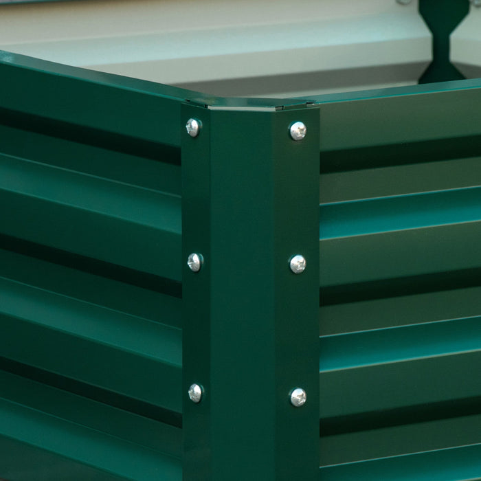 Outsunny 2' X 2' X 1' 2-pieces Raised Garden Bed With Color Steel Frame For Vegetables, Flowers, Her