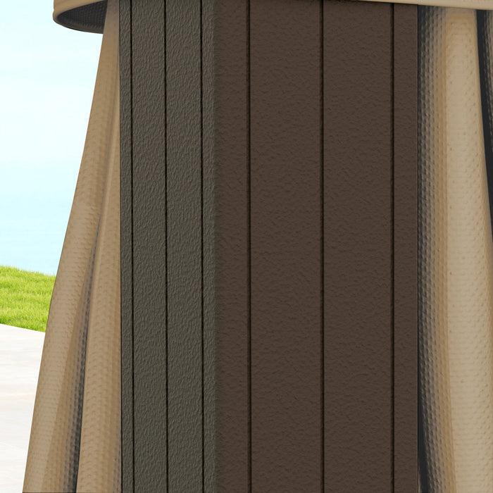Outsunny Hardtop Gazebo Outdoor Aluminum Gazebo Canopy, Brown