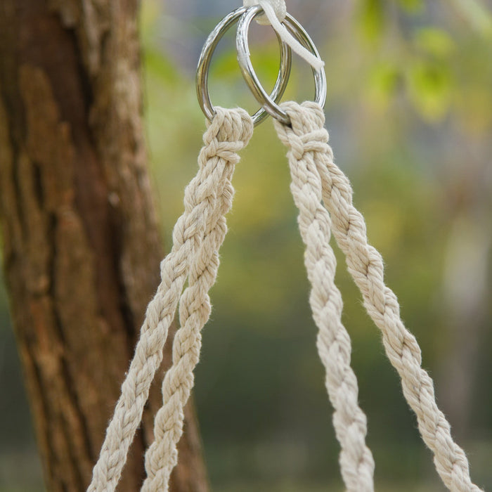 Outsunny Patio Hammock Chair, Hanging Rope Hammock Swing For Indoor & Outdoor Use With Backrest, Cot