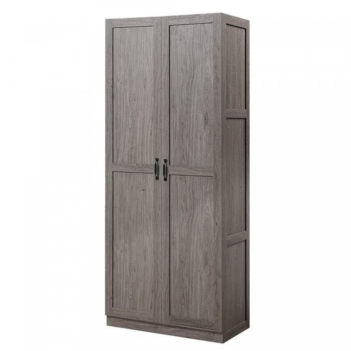 Hopkins Modern 30\" Storage Cabinet in Gray (4-Shelf) - Set of 2 Armoire 