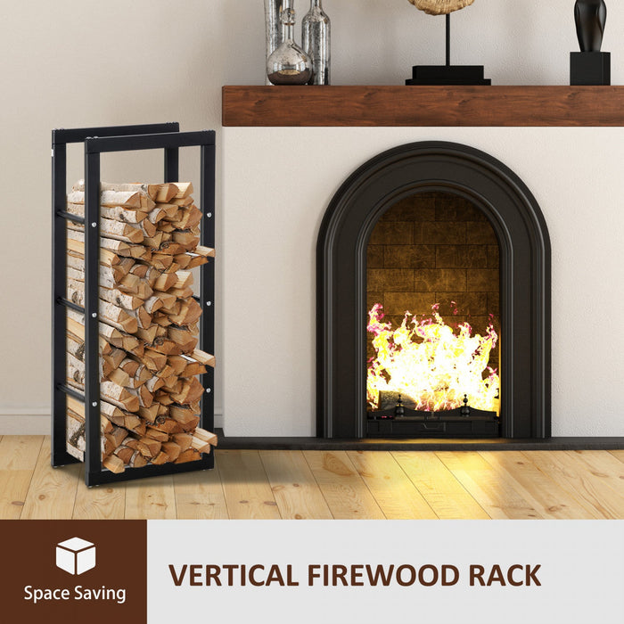 Homcom Firewood Rack Log Holder Fireplace Storage Rack With Handles And 220 Lbs. Weight Capacity, 15