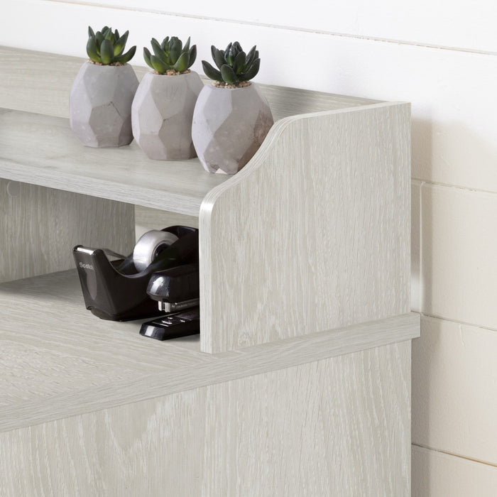 Versa Computer Office Desk With Hutch - Winter Oak 