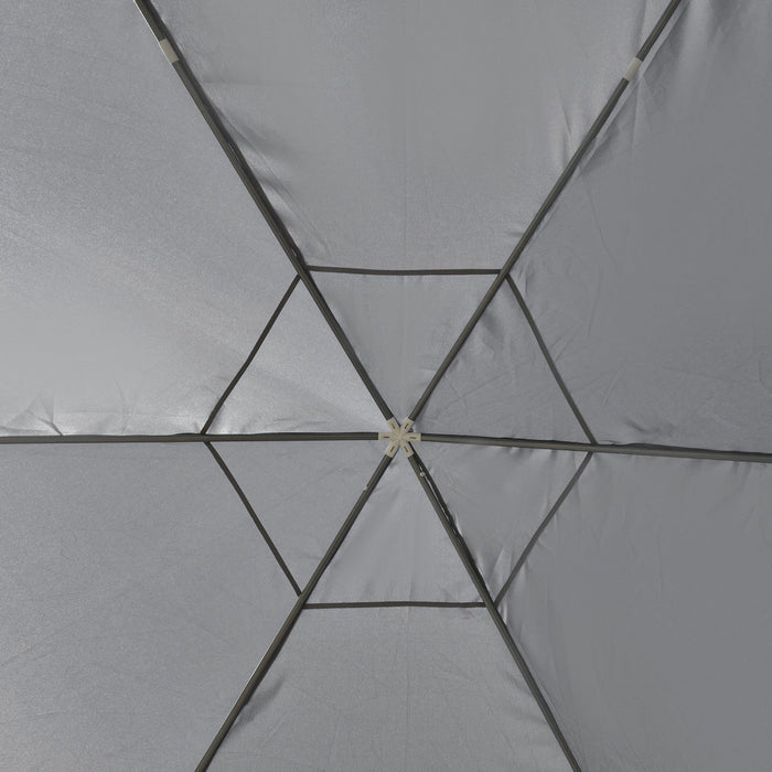 Outsunny Φ13' Hexagon Party Tent Patio Gazebo Outdoor Activity Event Canopy Quick Sun Shelter Pavili