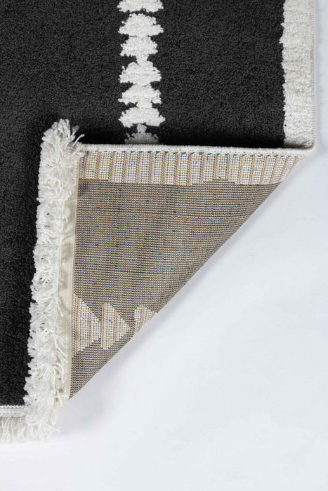 Zelda Contemporary 5'3\" x 7'2\" Area Rug in Black Indoor Area Rug 