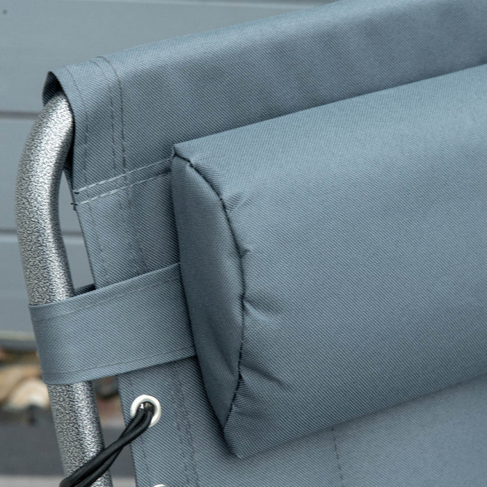 Outsunny Outdoor Lounge Chair, Folding Chaise Lounge, Grey