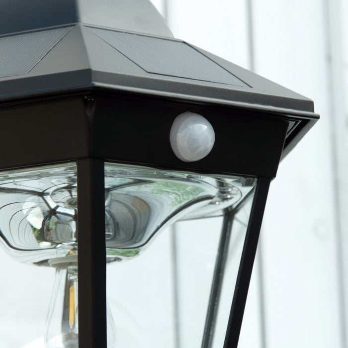 Outsunny 77\" Solar Lamp Post Light, Aluminum Outdoor Street Lamp, Black