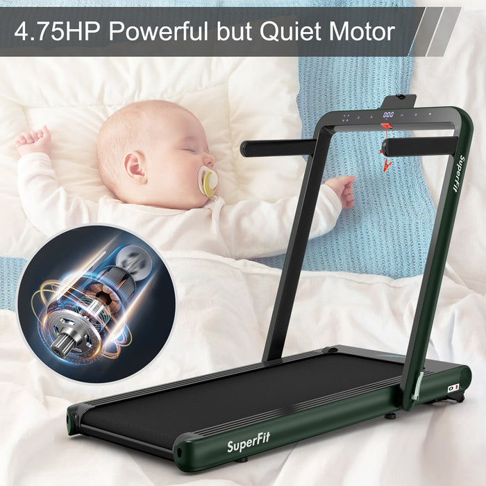 Superfit 4.75hp 2 In 1 Folding Home Treadmill With Remote App Control