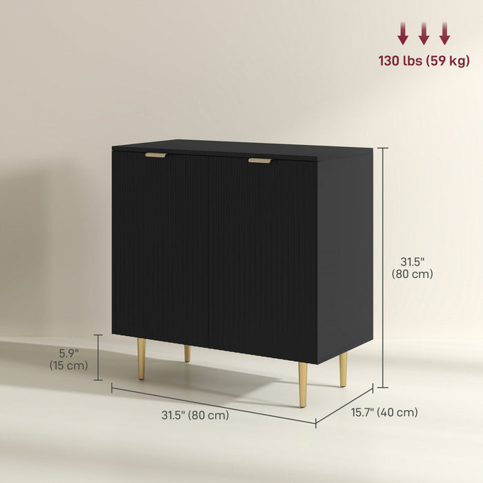 HOMCOM Sideboard Buffet Cabinet with Adjustable Shelves, Black