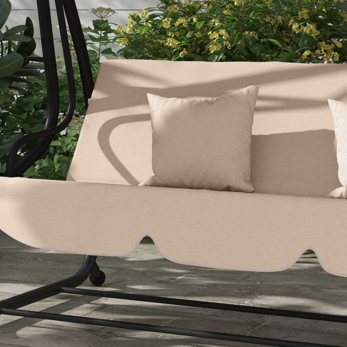 Outsunny 3-seat Outdoor Patio Swing Chair With Canopy, Light Brown