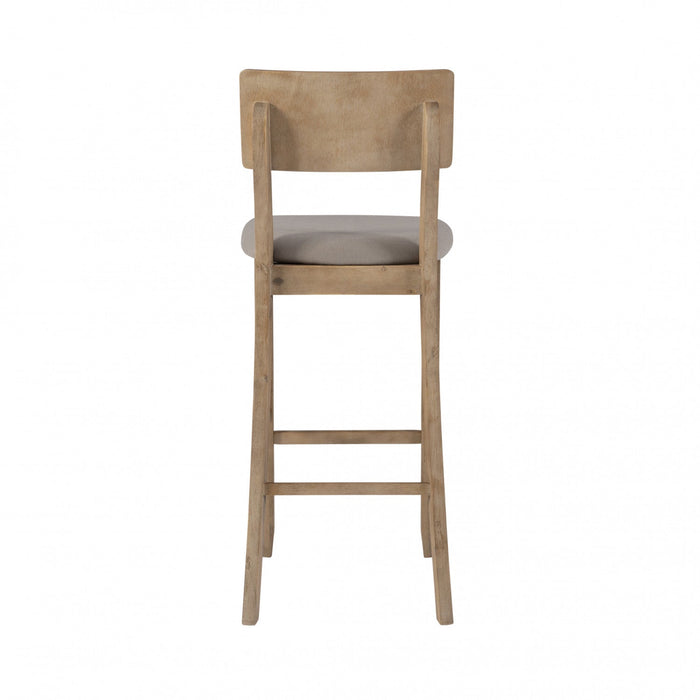 Jorissen Linen-Look Fabric Barstool - Grey