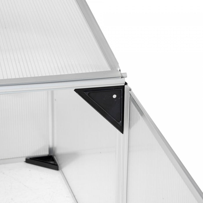 Outsunny Aluminium Cold Frame Greenhouse Kit Raised Plants Bed Protection With Independent Opening T