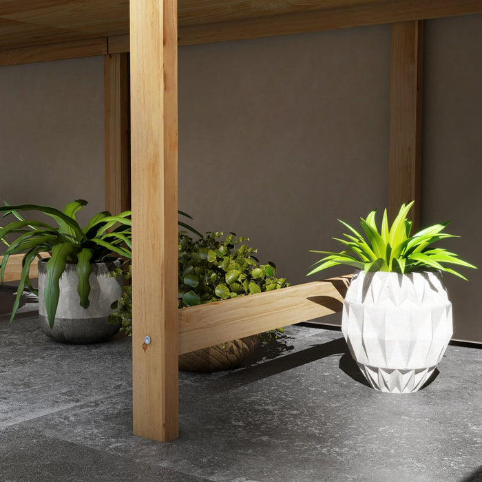 Outsunny Extra Large Wooden Planter Box With Legs & Drain Holes, Natural