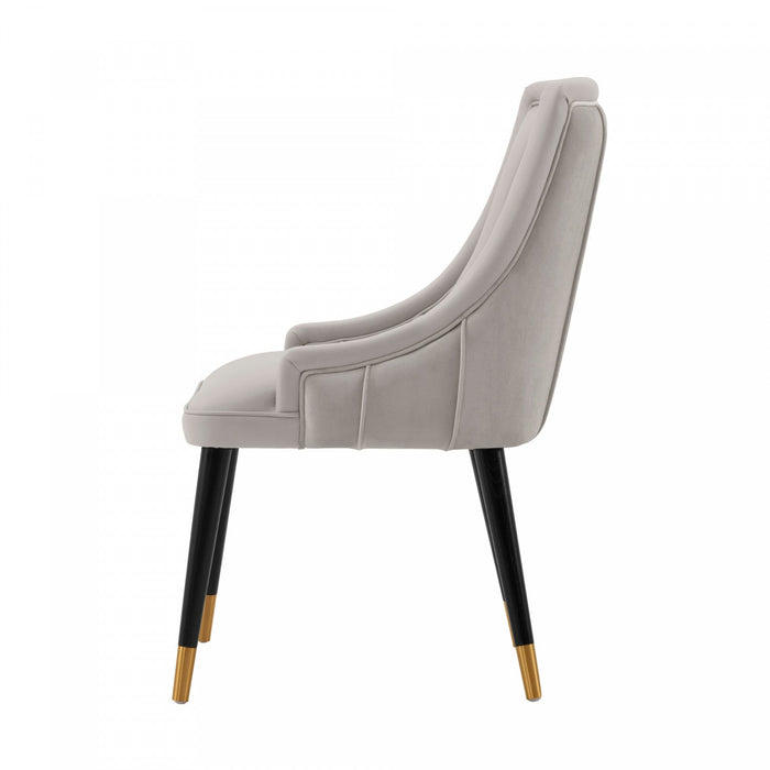 Eda Modern Wood Upholstered Dining Chair in Light Gray - Set of 2 