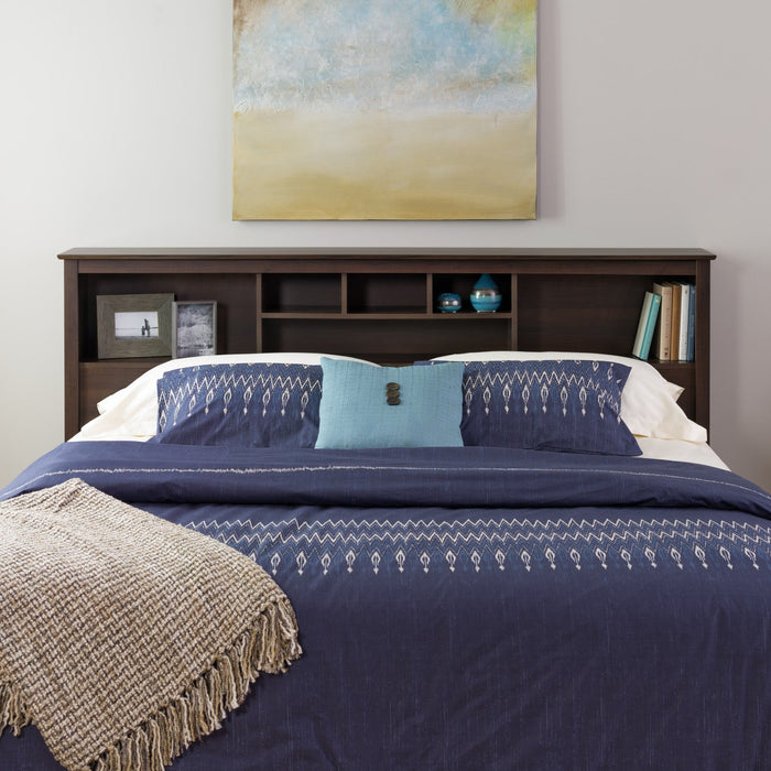 King Bookcase Headboard - Espresso