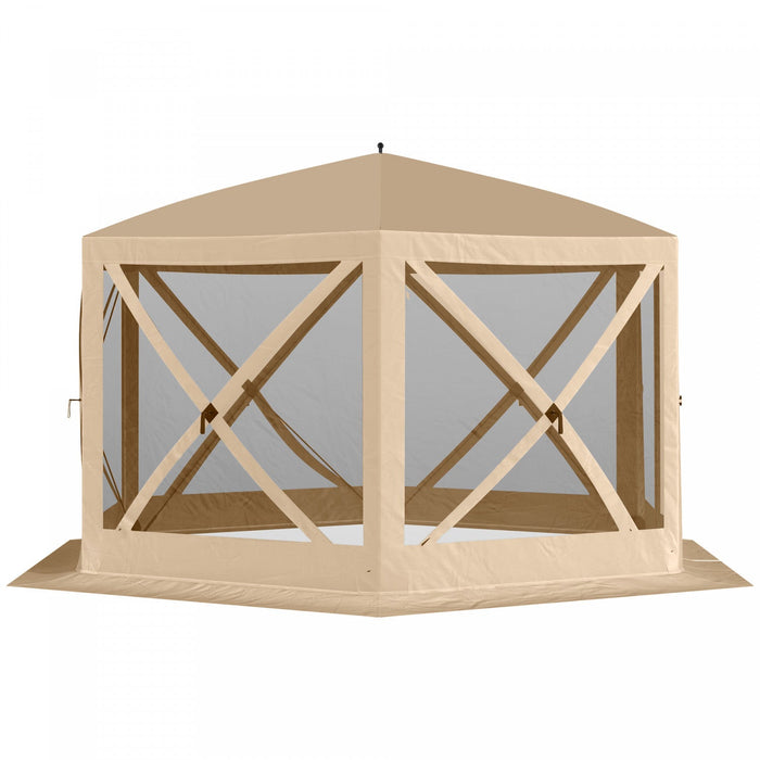 Outsunny 12' X 12' Hexagon Automatic Pop Up Screen Tents Camping Shelter Picnic Canopy Outdoor Sun S