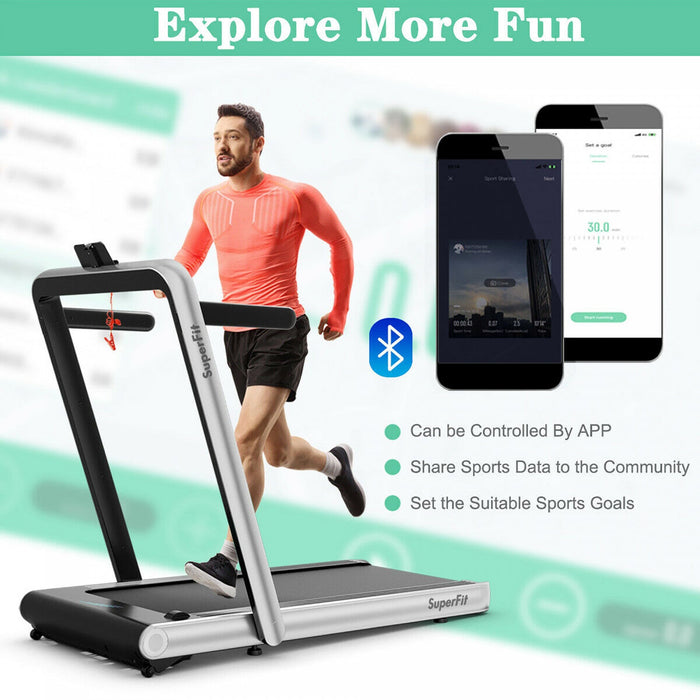 Superfit 4.75hp 2 In 1 Folding Treadmill W/remote App Control