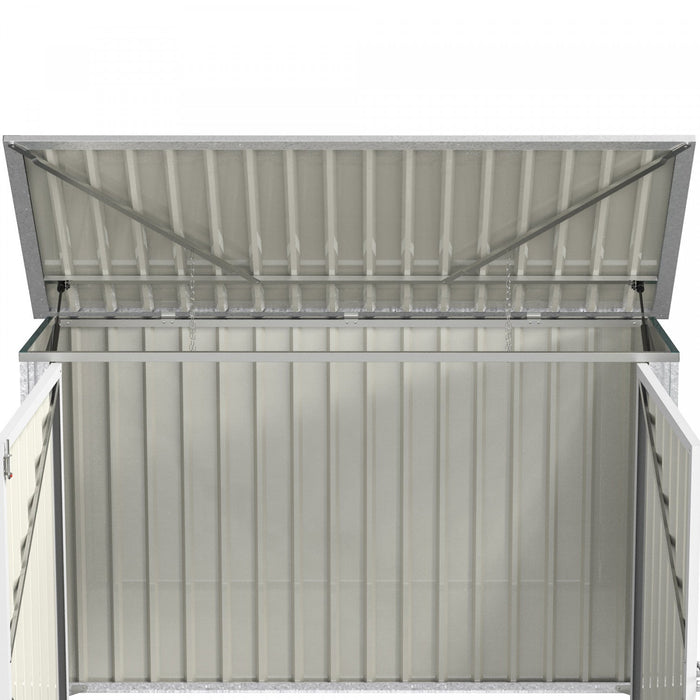 Outsunny 6x3 Ft Outdoor Storage Shed, Horizontal Garbage Can Organizer With Double Door And Lid Rubb