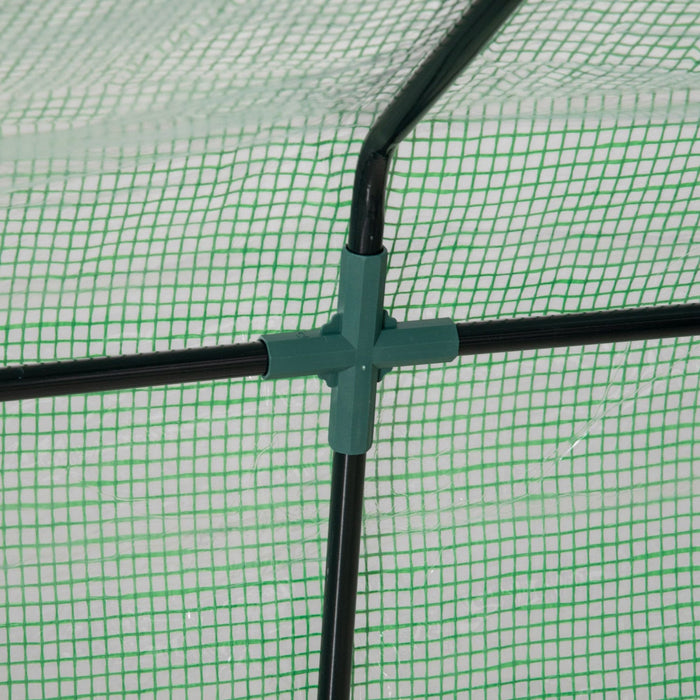 Outsunny 6' X 3' X 3' Mini Greenhouse With 2 Pe/plastic Covers, Dark Green