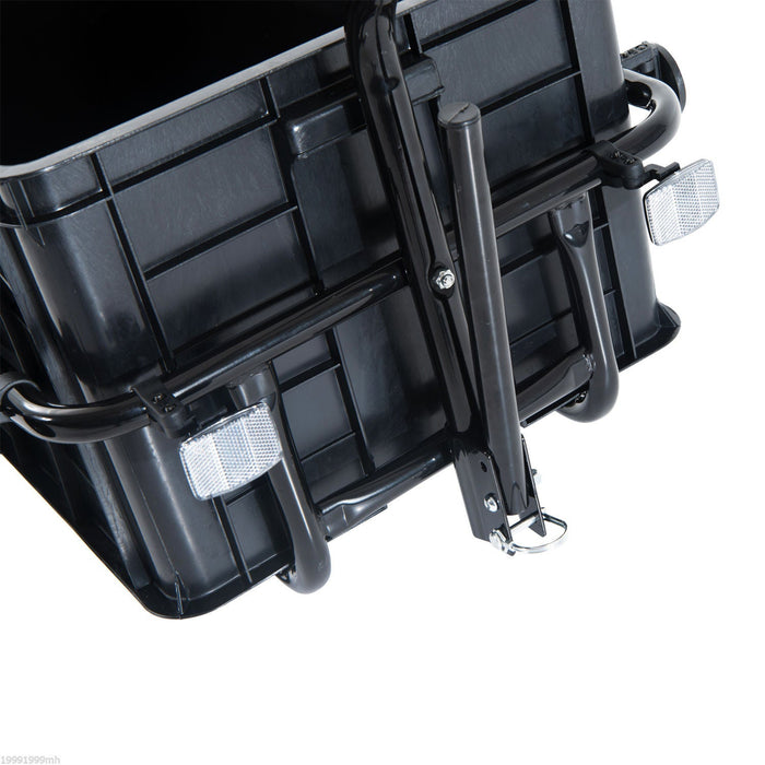 Aosom Multi-functional Bicycle Cargo Trailer Steel Large Bike Luggage Cart Carrier Black