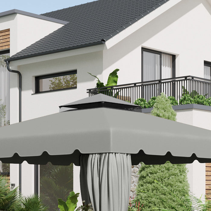 Outsunny 9.8' X 9.8' Gazebo Replacement Canopy, Gazebo Top Cover With Double Vented Roof For Garden 