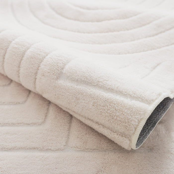 Velvet Cream Circles Washable Shag Area Rug 5'x7' Indoor Area Rug 