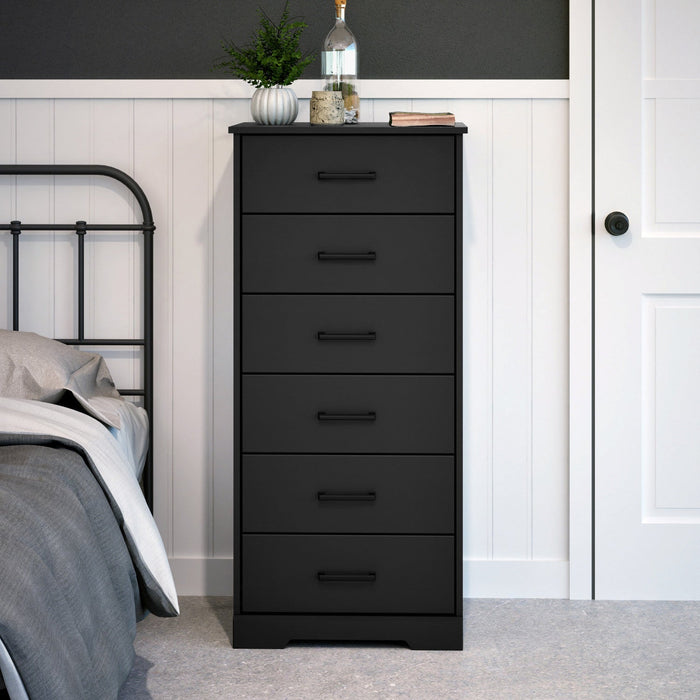 Prepac Rustic Ridge 23.75\" 6-Drawer Chest - Black