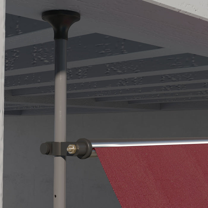 Outsunny 11.5' X 4' Manual Retractable Awning, Non-screw Freestanding Patio Sun Shade Shelter With S